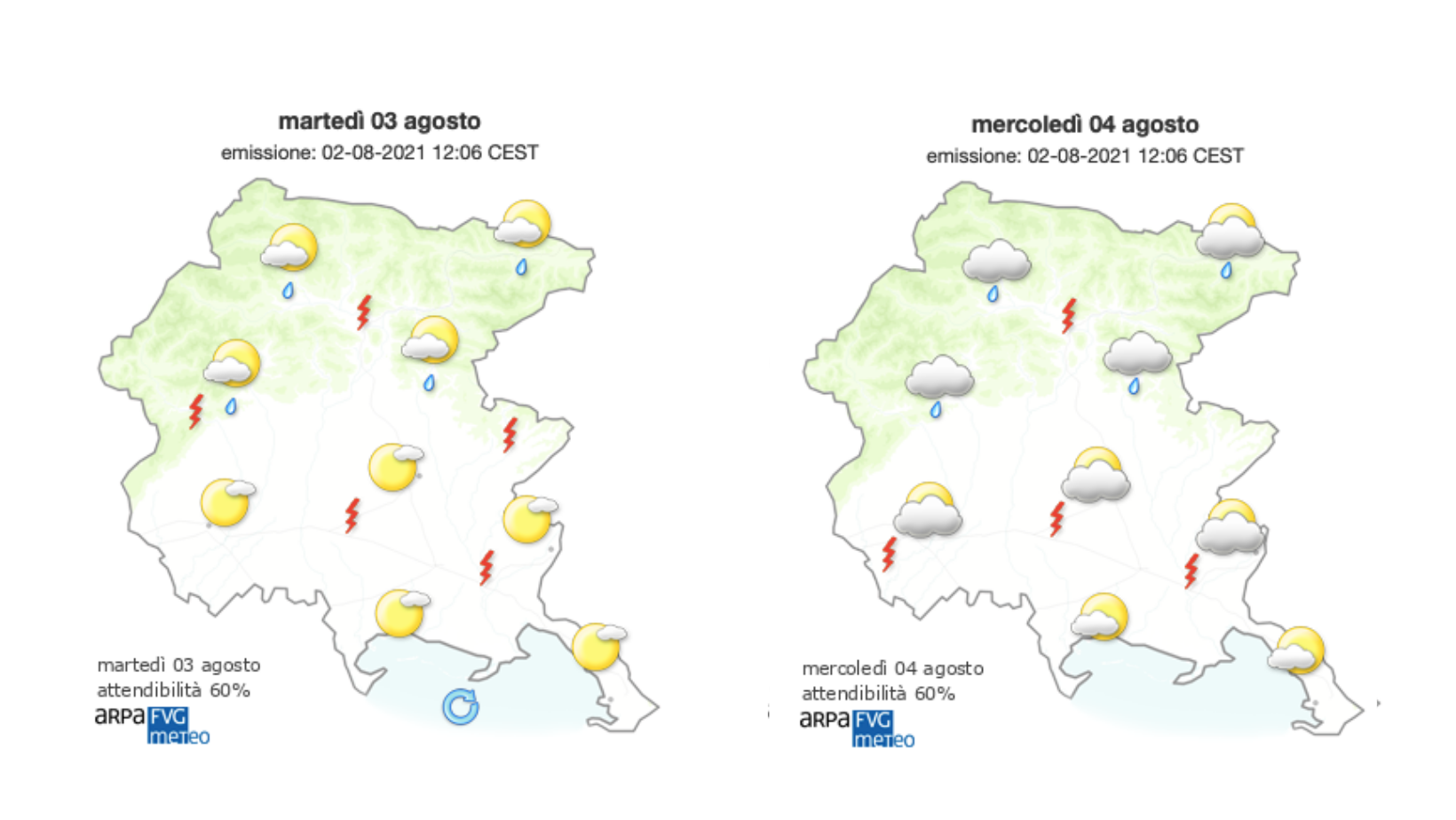 Immagine per Meteo, giornata più serena sul Goriziano ma in serata possibili piogge